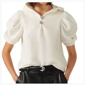 DYLIA White Puff-Sleeve Top - ba&sh - Size S